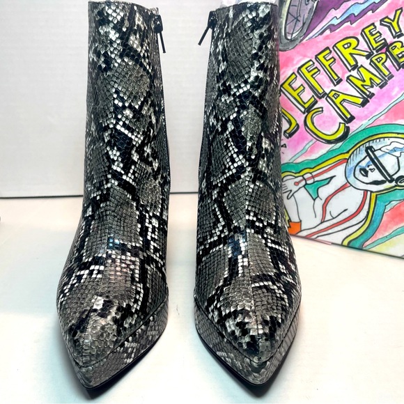 BNIB Jeffrey Campbell Dormant Black/Gray Snakeskin print platforms 6M - Picture 3 of 12